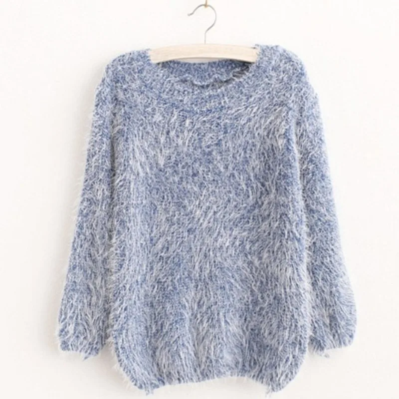 2023 Women's Fashion Fall/Winter Korean Style Warm Mohair O-Neck Ladies Pullover Long Sleeve Casual Loose Sweater Knitted Top
2023 Women's Fashion Fall/Winter Korean Style Warm Mohair O-Neck Ladies Pullover Long Sleeve Casual Loose Sweater Knitted Top