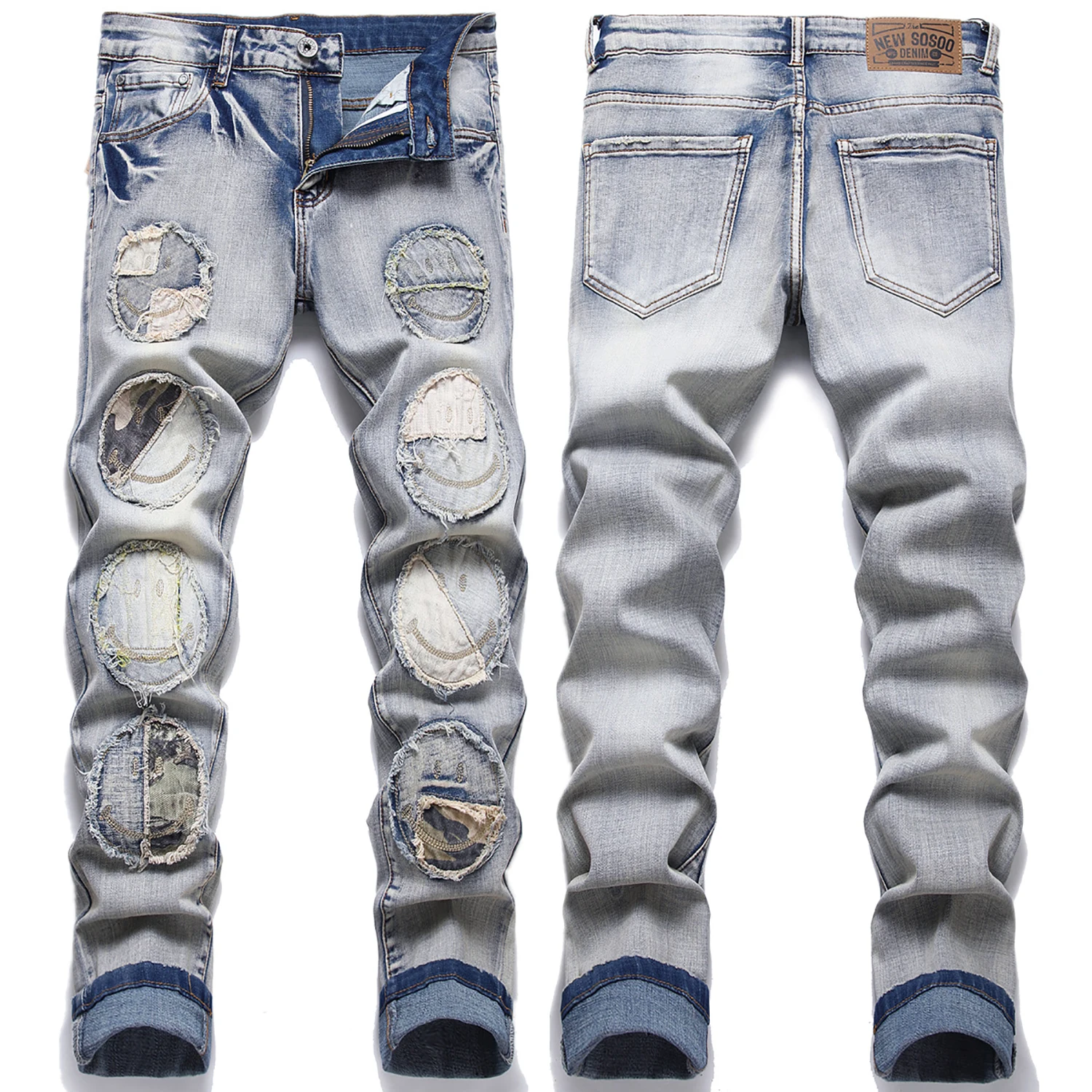 New arrive men slim-fit stretch blue denim pants light luxury patchworks decors street fashion Moto&biker jeans sexy punk jeans;
New arrive men slim-fit stretch blue denim pants light luxury patchworks decors street fashion Moto&biker jeans sexy punk jeans;