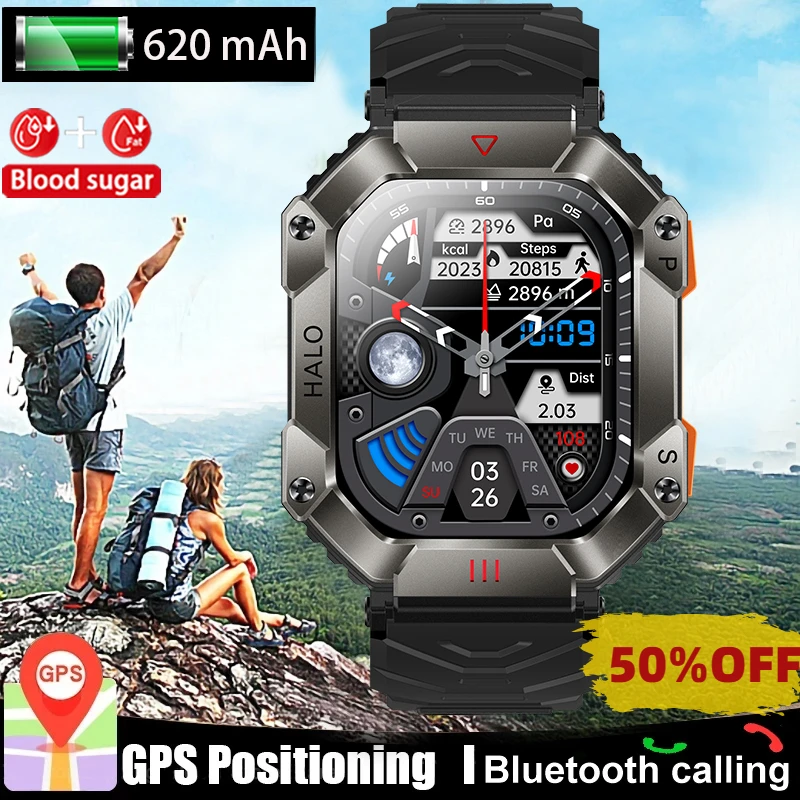 Military Smart Watch Men GPS Tracker 620mAh Battery Ultra Long Standby Compass Bluetooth Call Outdoor Sports Smartwatch 2023 New
Military Smart Watch Men GPS Tracker 620mAh Battery Ultra Long Standby Compass Bluetooth Call Outdoor Sports Smartwatch 2023 New