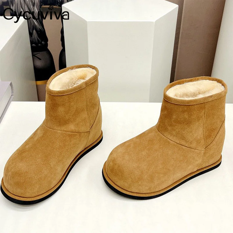 Winter Hidden Heel Wool Snow Ankle Boots For Women Real Leather Warm Flat Short Boots Casual Bread Shoes Women Botas Mujer 2023
Winter Hidden Heel Wool Snow Ankle Boots For Women Real Leather Warm Flat Short Boots Casual Bread Shoes Women Botas Mujer 2023