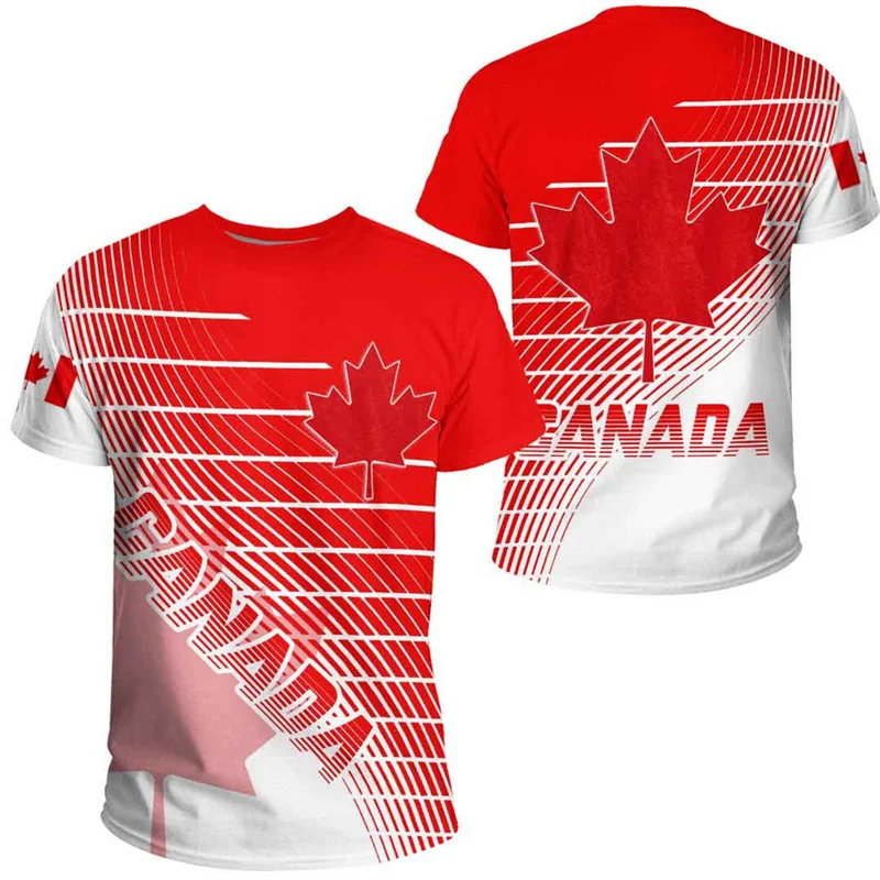 

Canada Flag Graphic T Shirt 3D Canadian Maple Leaf Emblem Print Tee Shirts For Men Tops Women Loose T-shirt Unisex Short Sleeve
