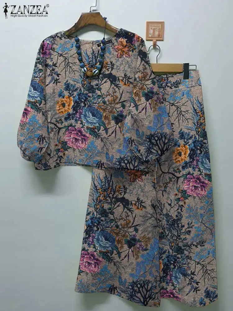 ZANZEA Woman Casual Floral Printed Matching Sets 3/4 Sleeve O-Neck Blouse Wide Leg Pants 2pcs Bohemian Holiday Suit Oversized
ZANZEA Woman Casual Floral Printed Matching Sets 3/4 Sleeve O-Neck Blouse Wide Leg Pants 2pcs Bohemian Holiday Suit Oversized