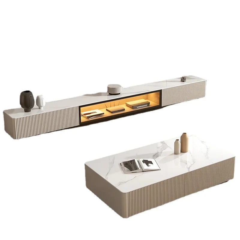 Wyj TV Cabinet Coffee Table Combination Simple Modern Light Luxury Floor TV Cabinet Living Room 
Wyj TV Cabinet Coffee Table Combination Simple Modern Light Luxury Floor TV Cabinet Living Room