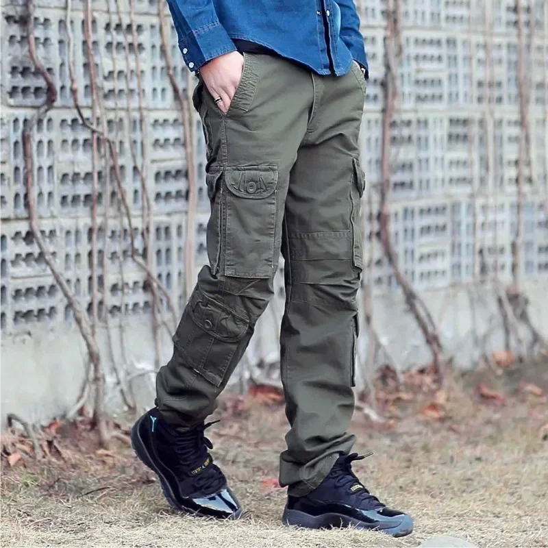

Mens Camouflage Pants Fashion Multi Pockets Military Style Army Joggers Camo Baggy Straight Cargo Trouser Clothing Male Tactical