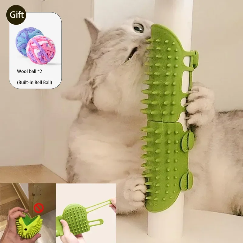 

Pet Cat Hair Removal Massage Comb Self Cleaning Wall Corner Cat Scratcher Combs Cats Scratching Rubbing Brush Kitten Grooming