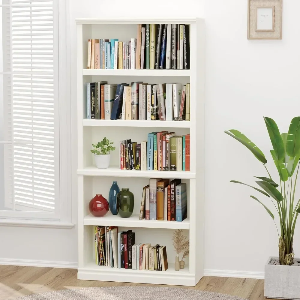 70" Tall Bookcase, White Bookshelf Open Storage 5 Tier Shelves, Floor Standing Bookshelves and Bookcases, Library Bookcase
70" Tall Bookcase, White Bookshelf Open Storage 5 Tier Shelves, Floor Standing Bookshelves and Bookcases, Library Bookcase