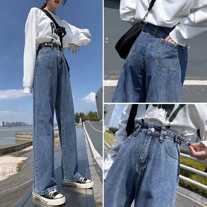 Blue Color High Waist Jeans Wide Leg Pants 2xl Plus Size for Women Ankle-Length Baggy Jeans Straight Leg Trousers Streetwear
Blue Color High Waist Jeans Wide Leg Pants 2xl Plus Size for Women Ankle-Length Baggy Jeans Straight Leg Trousers Streetwear