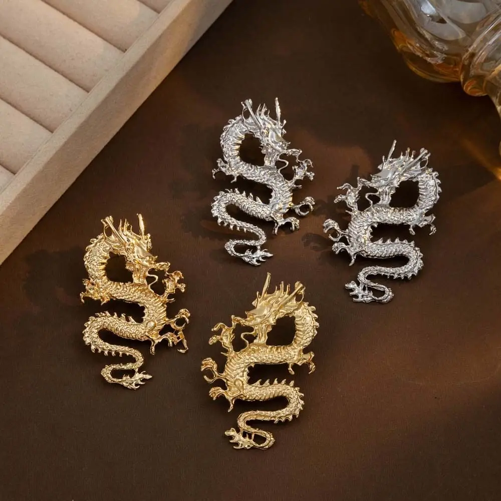 

Statement Jewelry Gift Dragon Earrings Animal Totem Chinese Style Dragon Dragon Ear Stud Jewelry Accessories Alloy