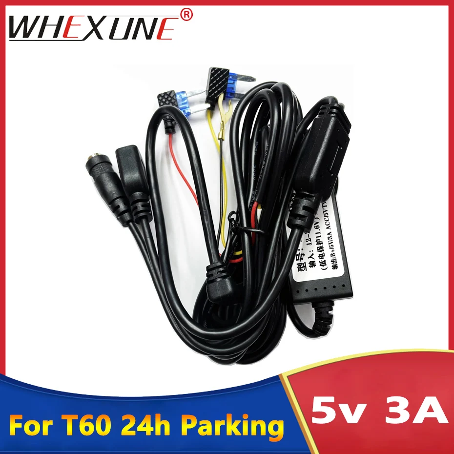 

Type-C Buck Line 5v 3A DVR Hardwire Kit Car Dash Camera Charger 24H Parking Monitoring Cable 3 Meters For T60