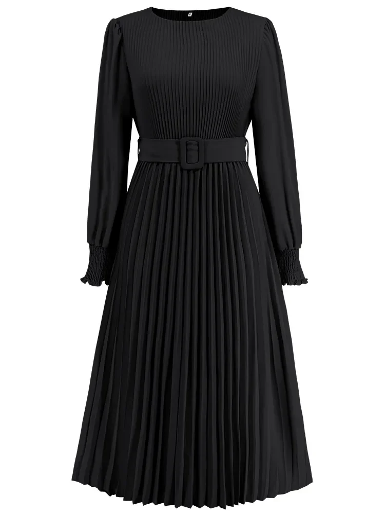 2023 New Autumn Winter Women Dress O-Neck Bubble Long Sleeve Pleated A-line Dresses European American Mid Length Slim Fit Skirt
2023 New Autumn Winter Women Dress O-Neck Bubble Long Sleeve Pleated A-line Dresses European American Mid Length Slim Fit Skirt