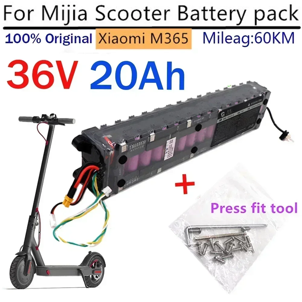 

Аккумулятор литиевый 36 в 20 Ач 18650 10S3P 250 Вт ~ 600 Вт, подходит для электрического скутера Mijia M365