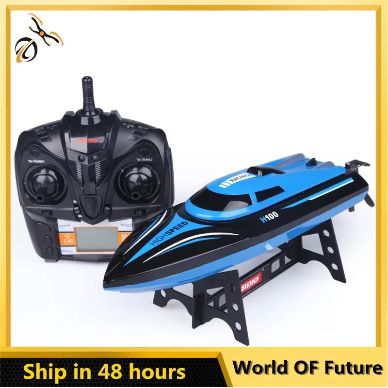 

2.4Ghz H100 Large RC Speedboat With LED Light 35km/h 200ms Waterproof Model High Speed Racing Ship Outdoor Toys Boat Gifts Boys