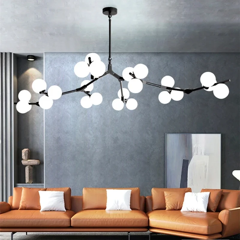 

Nordic Style Magic Bean Molecular Chandelier Modern Simple Restaurant Living Room Led Pendant Lamps Creative Lighting Home Decor