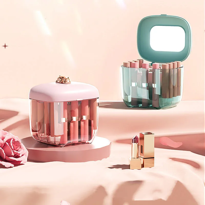 Lipstick Storage Box Comes with Makeup Mirror Dustproof Desktop Pack Cosmetics Lipstick Box with Lid Lip Glaze Lipstick Shelving
Lipstick Storage Box Comes with Makeup Mirror Dustproof Desktop Pack Cosmetics Lipstick Box with Lid Lip Glaze Lipstick Shelving