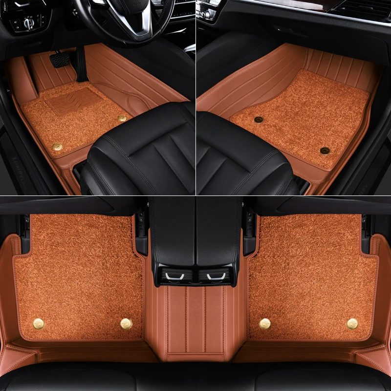 

Custom Fit Car Accessories Cowhide Leather Floor Mat 5 Seaters Interior ECO Material for Cadillac CTS ATS XTS SRX