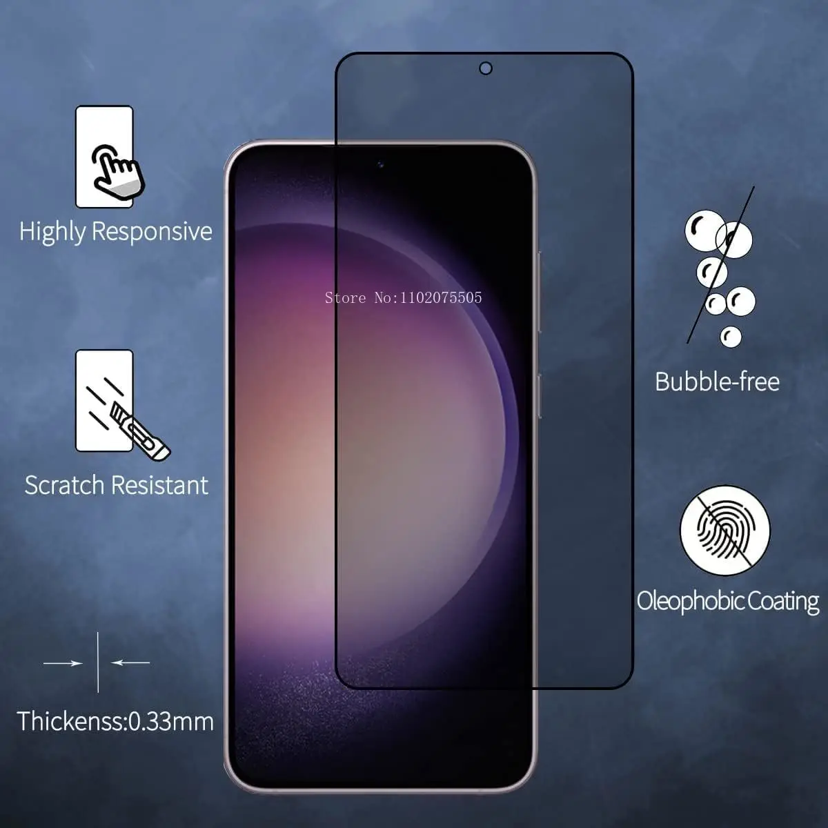 Protecteur d'écran anti-espion, verre de confidentialité pour Samsung Galaxy S21FE, A54, A34, A14, A55, 5G, A53, A35, A15, A05, S20FE, Guatemala, 3 pièces 4