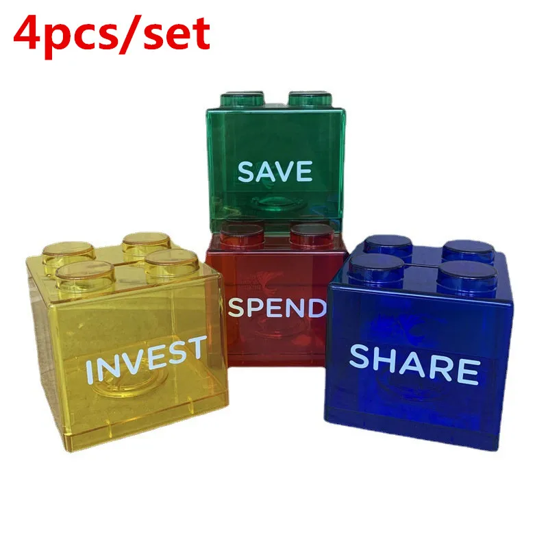 4Pcs/Set Building Block Coin Piggy Bank Kids Money Saving Box Boy Children Toy Gift Change Boxes
4Pcs/Set Building Block Coin Piggy Bank Kids Money Saving Box Boy Children Toy Gift Change Boxes