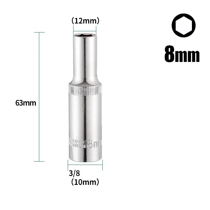 1PC 3/8inch Deep Socket Adapter Hex Socket Wrench Heads Ratchet Tool 8-24mm Tools For Mechanic Conversion Adapter
1PC 3/8inch Deep Socket Adapter Hex Socket Wrench Heads Ratchet Tool 8-24mm Tools For Mechanic Conversion Adapter