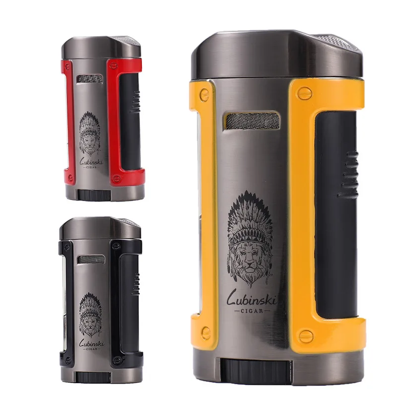 Cigar lighter creative personality four fire straight to the lighter cigar holder lighter holster
Cigar lighter creative personality four fire straight to the lighter cigar holder lighter holster