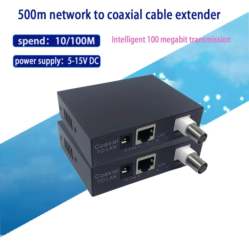 

1 pair 10/100M ip Coaxia Transmission BNC to rj45 Port IP Extender CCTV HD IP Video Extender EOC Ethernet Coaxia Extender 500m