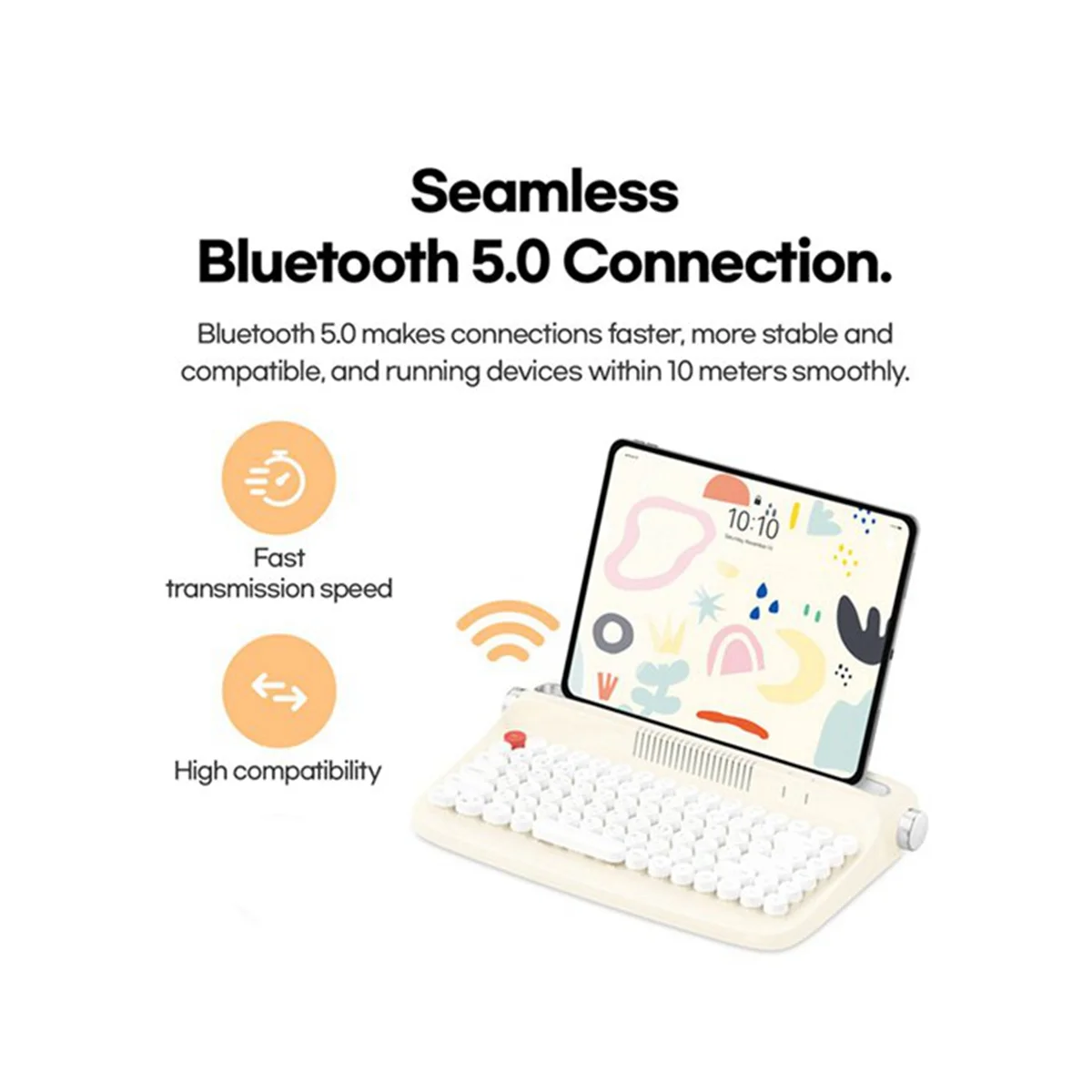 Bluetooth Wireless Keyboard Office Typewriter Mechanical Feel Tablet Universal Retro Round Keycap Notebook Keyboard,C
Bluetooth Wireless Keyboard Office Typewriter Mechanical Feel Tablet Universal Retro Round Keycap Notebook Keyboard,C
