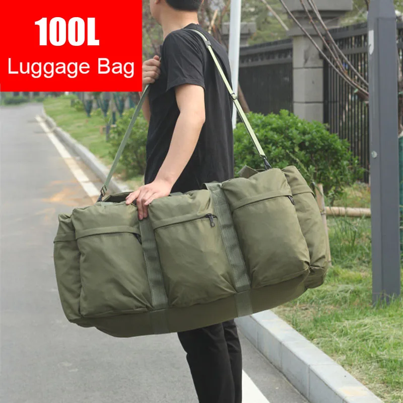 

100L Large Capacity Camping Bag Men Outdoor Military Tactical Backpack Nylon Waterproof Travel Bag Super Tent Storage Handbag