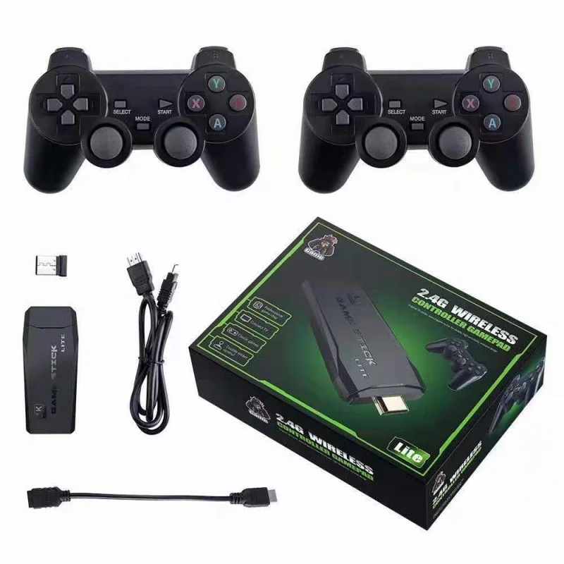 

M8 Game Stick 4K Linux OS TV Video Game Console Built-in 10000 Games 2.4G Dual Wireless Handle 64GB 128GB 3D Games For PS1 SFC