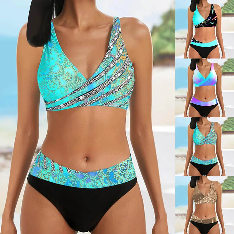 2023 Summer Two Piece Swimwear Beach Bikini Sexy Swimwear Set Summer Women's New Print Two Piece Bikini Beach Swimwear
2023 Summer Two Piece Swimwear Beach Bikini Sexy Swimwear Set Summer Women's New Print Two Piece Bikini Beach Swimwear