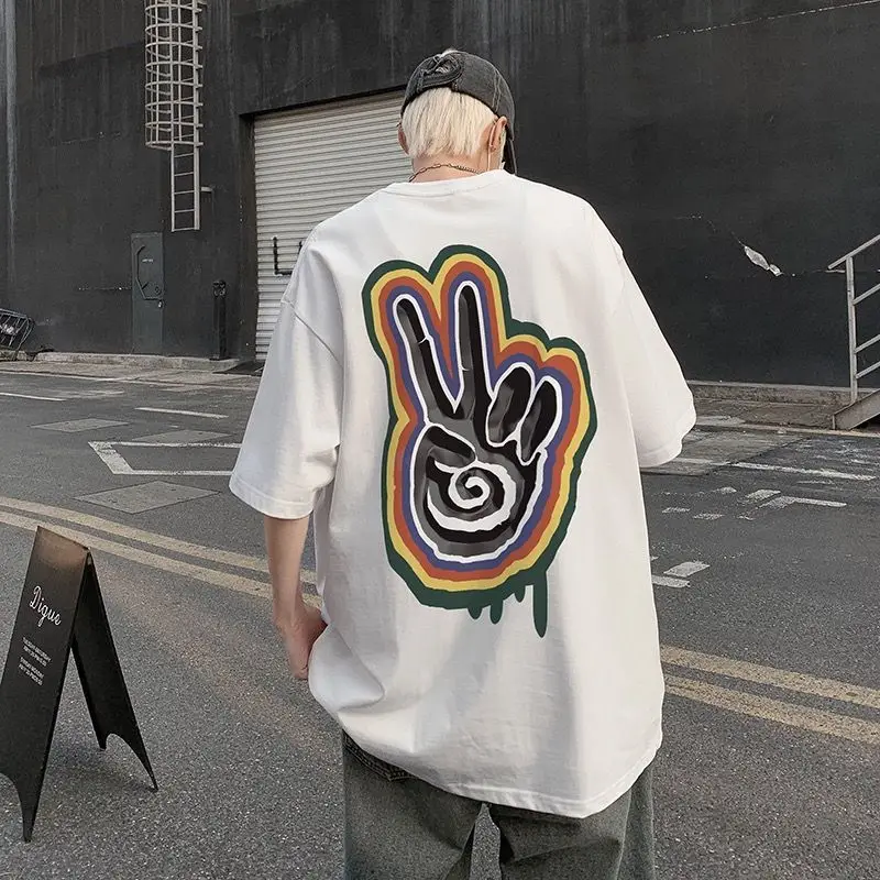 Pure cotton American high street graffiti printed top t shirt for men summer Korean version trendy and loose fitting y2k t-shirt
Pure cotton American high street graffiti printed top t shirt for men summer Korean version trendy and loose fitting y2k t-shirt