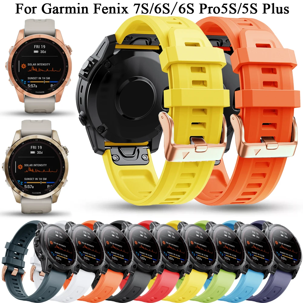 

20mm Watchband Silicone Strap For Garmin Fenix 7S 6S pro 5S Plus Easyfit Correa Smart Watch Band For Fenix 6sPro 5sPlus Bracelet