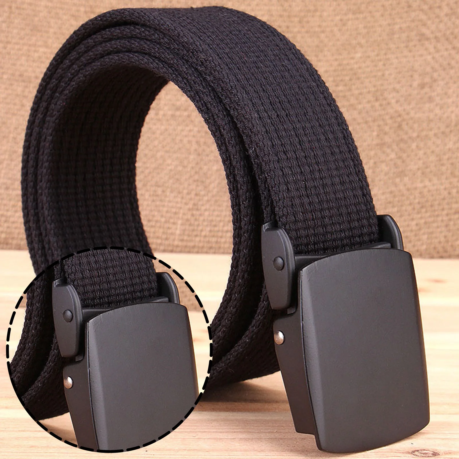 New Men's Woven Canvas Belt 115cm Minimalist Solid Color Automatic Buckle Belt for Match-up with Jeans
New Men's Woven Canvas Belt 115cm Minimalist Solid Color Automatic Buckle Belt for Match-up with Jeans