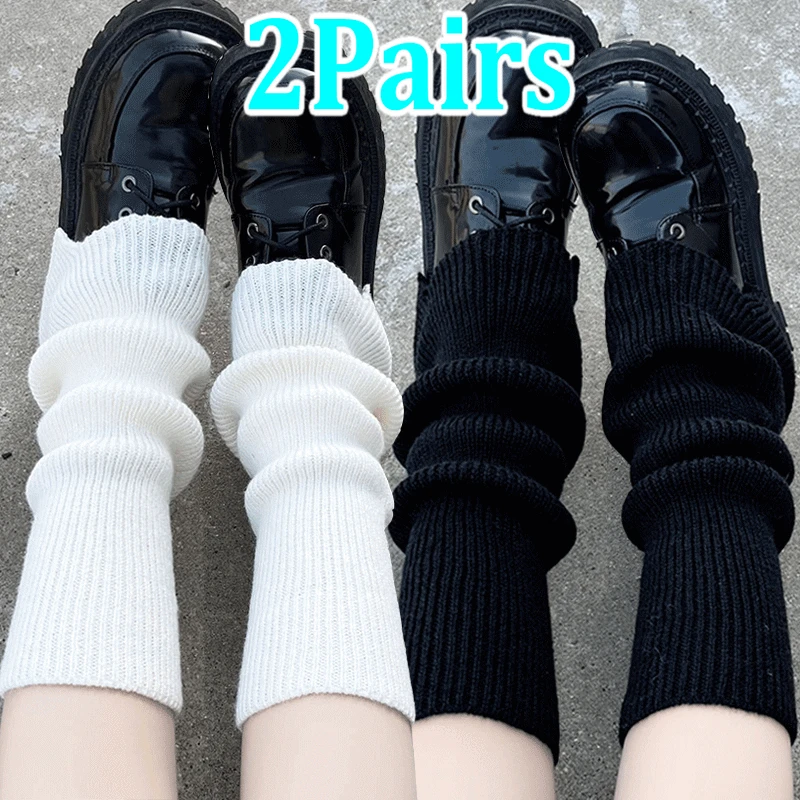 

1/2Pairs Lolita Leg Warmers Women's Long Socks Wool Knitted Foot Cover Arm Warmer Y2K Autumn Winter Crochet Heap Sock Boot Cuffs