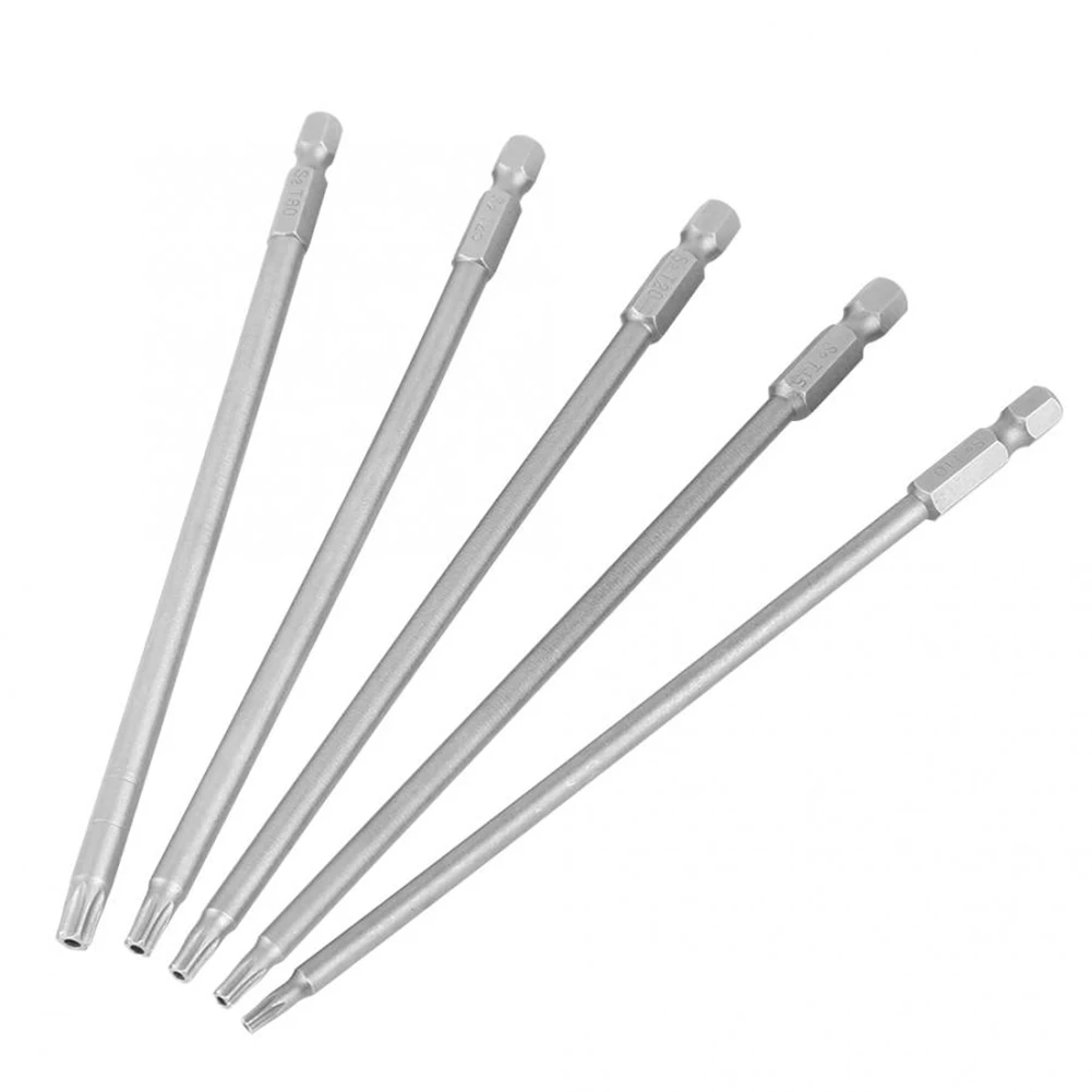 Reliable Magnetic Torx Screwdriver Bits, 150mm Length, T10 T30 Sizes, Hex Shank, 5 Pcs Set For Tool Applications
Reliable Magnetic Torx Screwdriver Bits, 150mm Length, T10 T30 Sizes, Hex Shank, 5 Pcs Set For Tool Applications