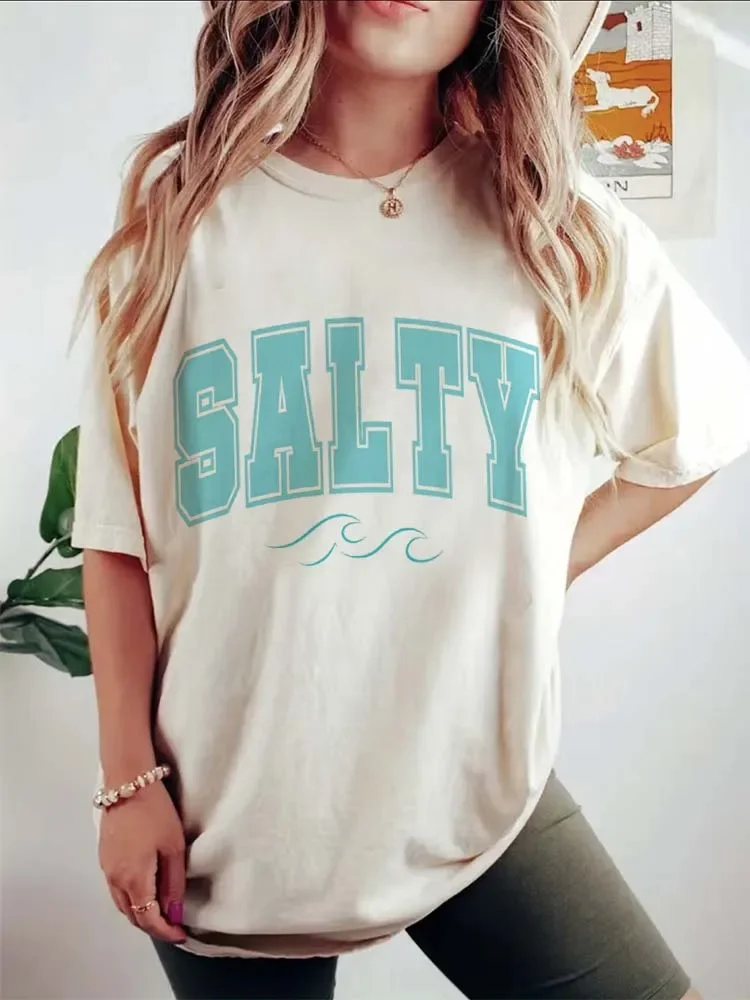 Beach T-Shirt Cute Casual Women's Letter Printed Pattern T-Shirt Printed Fashion Style Women's Basic Trendy Versatile T-Shirt.
Beach T-Shirt Cute Casual Women's Letter Printed Pattern T-Shirt Printed Fashion Style Women's Basic Trendy Versatile T-Shirt.