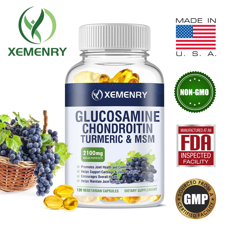 Glucosamine Chondroitin Capsules with MSM and Elderberry - Joint Support, Antioxidant Immune Support Supplement for Adults
Glucosamine Chondroitin Capsules with MSM and Elderberry - Joint Support, Antioxidant Immune Support Supplement for Adults