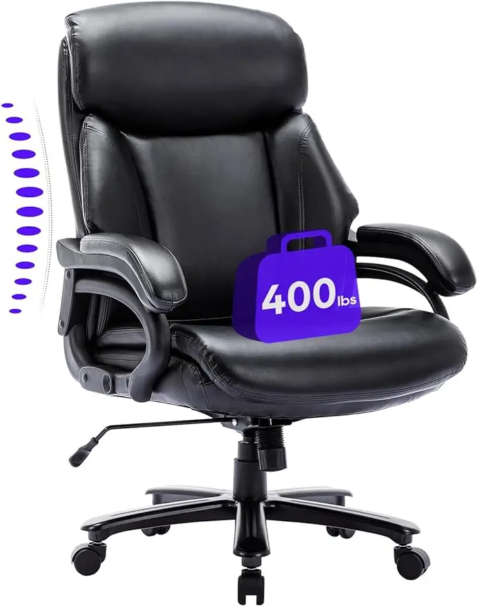 

Большой и высокий офисный стул 400lbs-сверхмощный стол руководителя стул с очень широким сиденьем, эргономичный кожаный компьютер с высокой спинкой