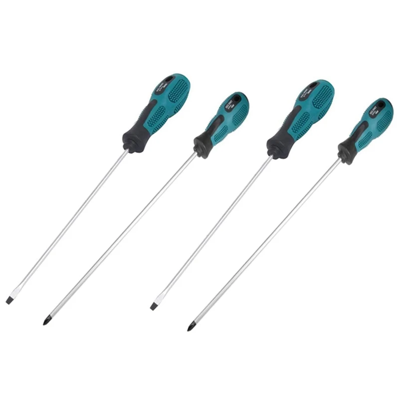 

Retail 4 Packs 12 Inches Long Slotted And Phillips Screwdriver Flat Blade Screwdriver Magnetic Screwdriver With Rubber Handle