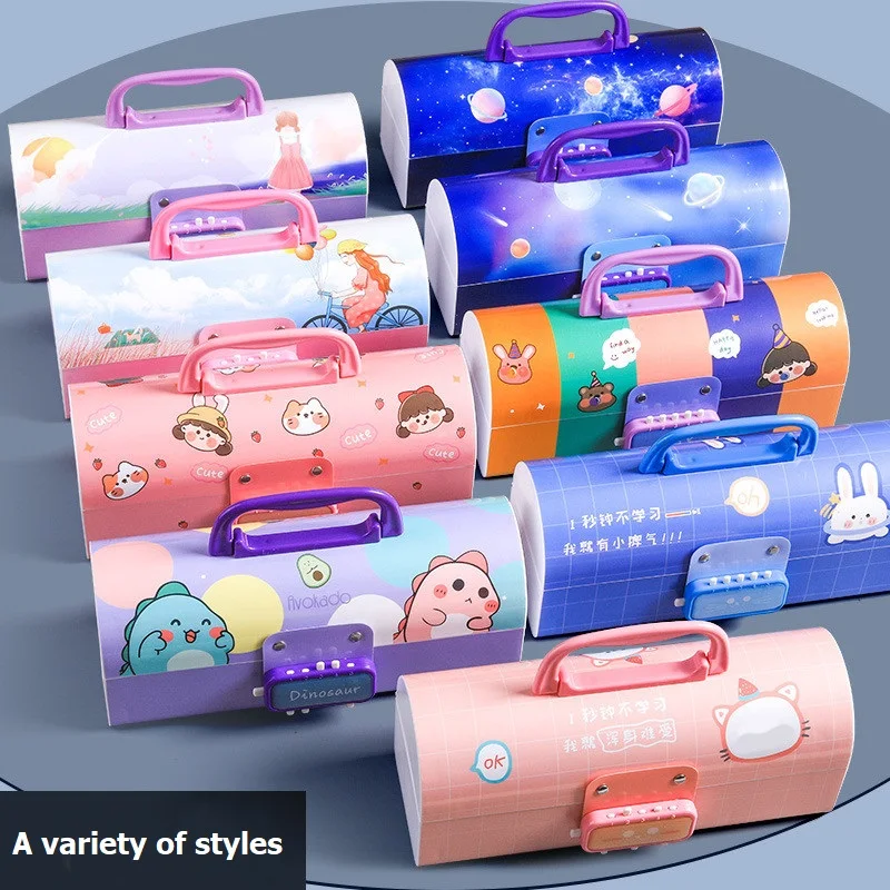 

Trousse Scolaire Portable Creative Pencil Case Multifunction With Password Lock Large Capacity Pencil Case School Stationery