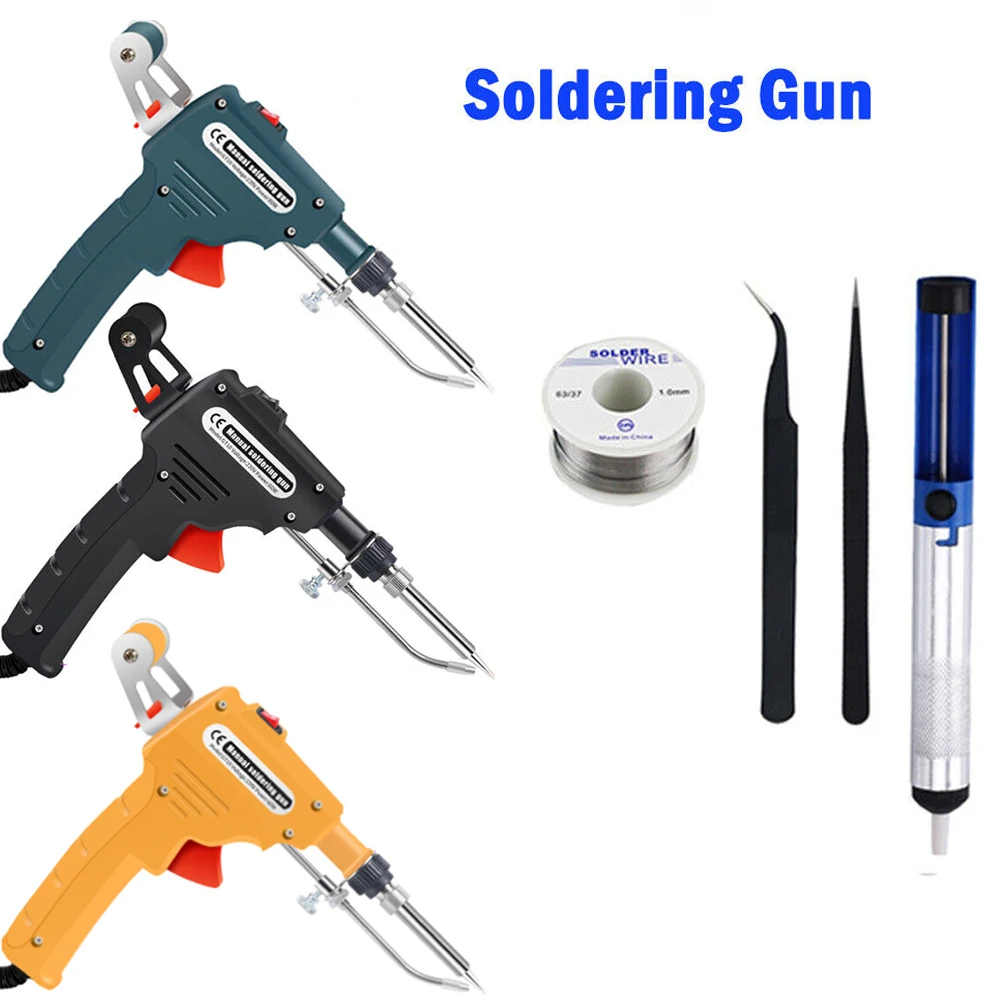 Electric Automatic Soldering Iron Gun Kit 110V/220V 60W Hand-Held Internal Heating Automatically Send Tin Gun Wire Welding Tool
Electric Automatic Soldering Iron Gun Kit 110V/220V 60W Hand-Held Internal Heating Automatically Send Tin Gun Wire Welding Tool