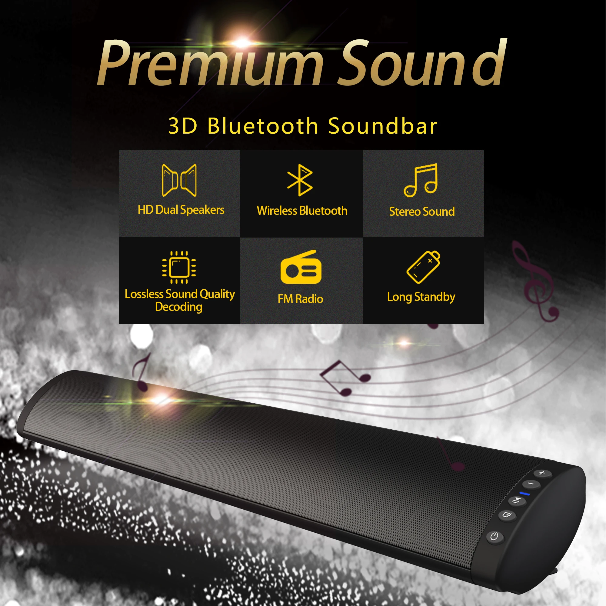 

40 Вт Настенный 3D объемный звук домашний кинотеатр Bluetooth динамик с пультом дистанционного управления сабвуфер музыкальный центр высокой точности