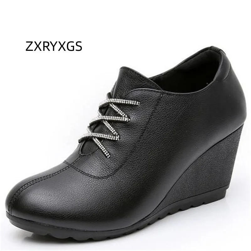 ZXRYXGS Premium Cowhide Rhinestone Fashion Leather Shoes High Heels Wedges Non-slip Women Shoes 2024 Spring Comfortable Shoes
ZXRYXGS Premium Cowhide Rhinestone Fashion Leather Shoes High Heels Wedges Non-slip Women Shoes 2024 Spring Comfortable Shoes