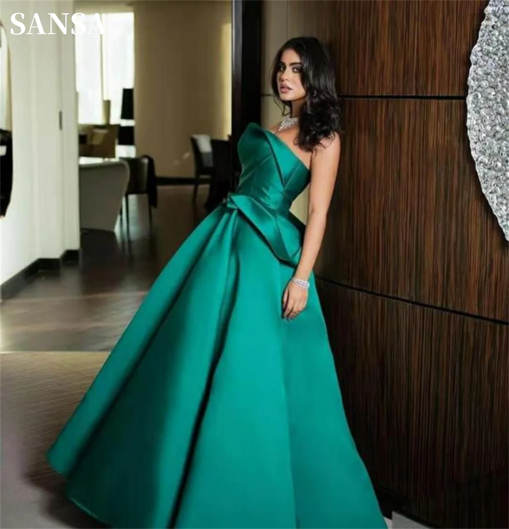 Sansa Sexy Strapless Ball Gown Prom Dress Dark Green Vestidos De Noche Shiny Thick Satin فساتين سهره فاخره Sleeveless 2023
Sansa Sexy Strapless Ball Gown Prom Dress Dark Green Vestidos De Noche Shiny Thick Satin فساتين سهره فاخره Sleeveless 2023