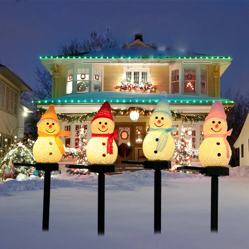 

Christmas Decorations Solar Lights Outdoor Garden Decor Snowman-Christmas Ornaments Solar Powered Garden Decor