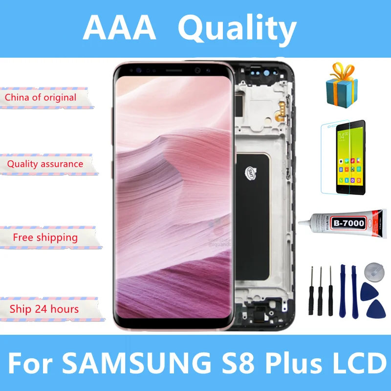 

100% Tested 6.2"; For Samsung Galaxy S8 plus LCD Display Touch panel Digitizer G950 G950F G955fd G955F G955 Lcd Screen With Fram