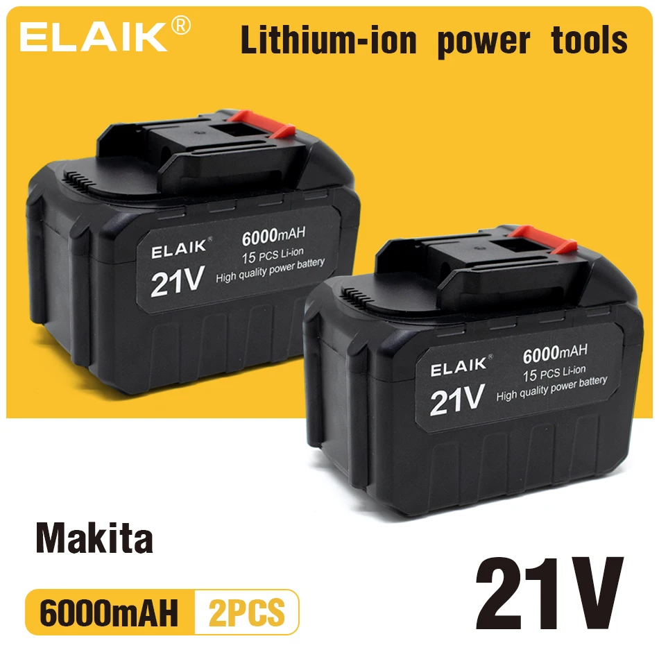 2PCS 21V 6000mAh Rechargeable Battery Lithium Ion Battery High Capacity for Makita Electric Power Tool Battery
2PCS 21V 6000mAh Rechargeable Battery Lithium Ion Battery High Capacity for Makita Electric Power Tool Battery