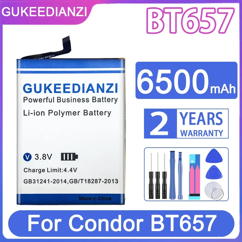 

GUKEEDIANZI Replacement Battery BT 657 6500mAh For Condor BT657 Mobile Phone Batteries