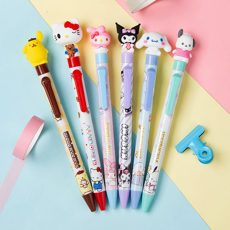 

Kawaii Sanrio Neutral Pencil Cute Hello Kitty Kuromi One Random Pen Kawaii Anime Student School Operation Stationery Gifts Girls