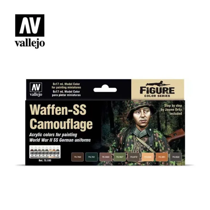 

Vallejo AV Paint Hand Painted 70180 German Camouflage Clothing Set with 8 Bottles Water-Based