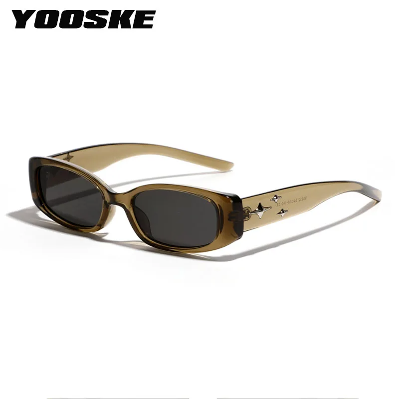 

Маленькие прямоугольные солнцезащитные очки YOOSKE для женщин и мужчин, Популярные Квадратные Солнцезащитные очки в винтажном стиле с декоративными звездами, очки для путешествий на открытом воздухе