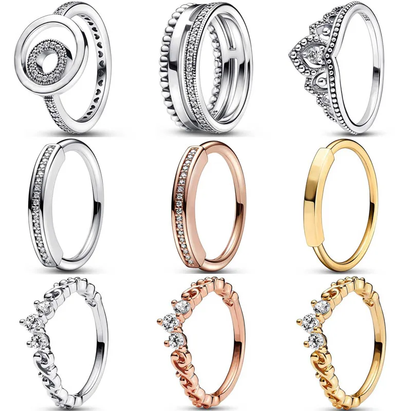 New 925 Sterling Silver Ring Rose Gold Diadem Tiara Crown Double Circle Signature Crystal Ring For Women Popular Jewelry Gift
New 925 Sterling Silver Ring Rose Gold Diadem Tiara Crown Double Circle Signature Crystal Ring For Women Popular Jewelry Gift